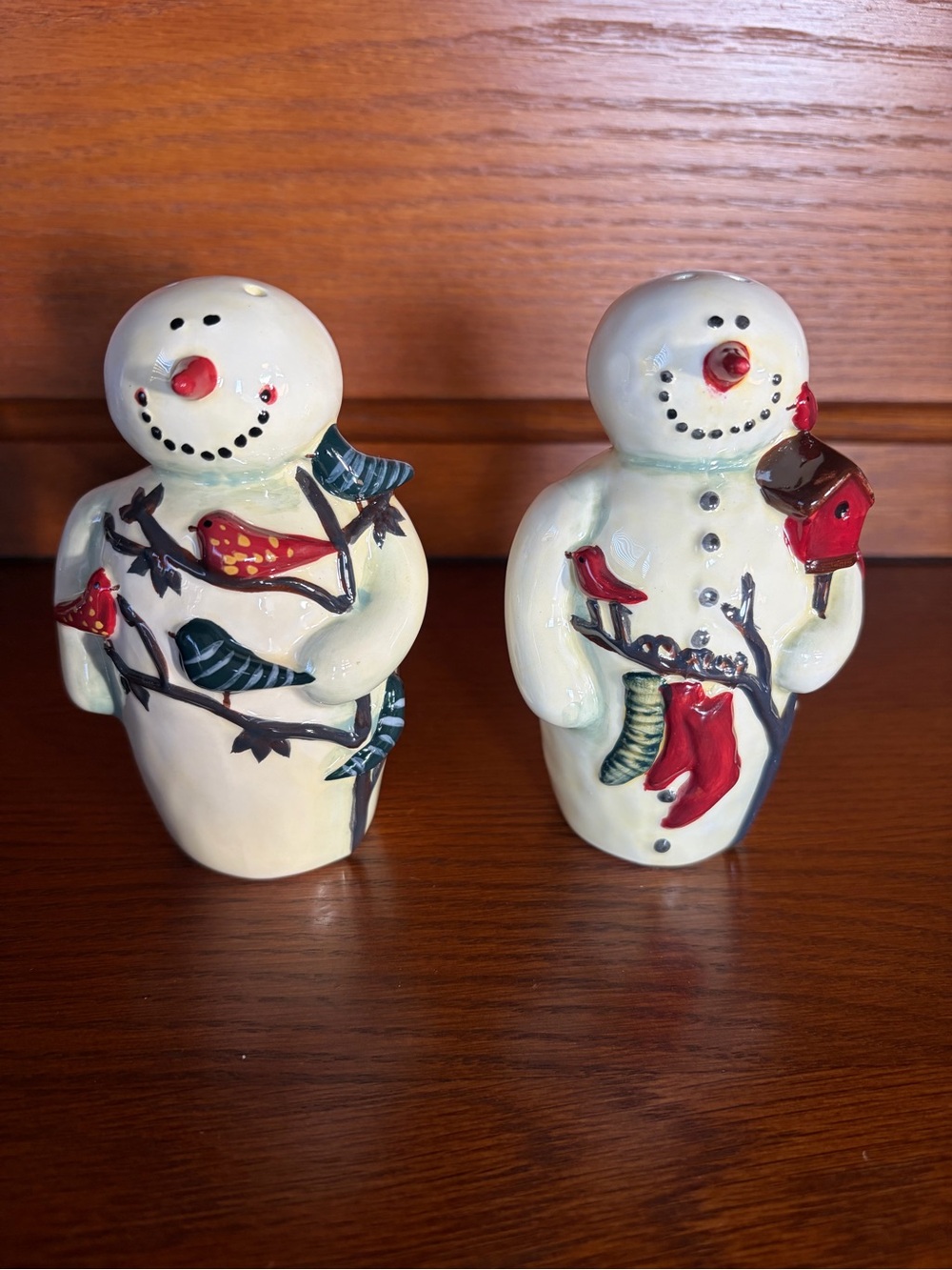 Certified International "Twilight Snowman" Salt and Pepper Shaker Set with Box